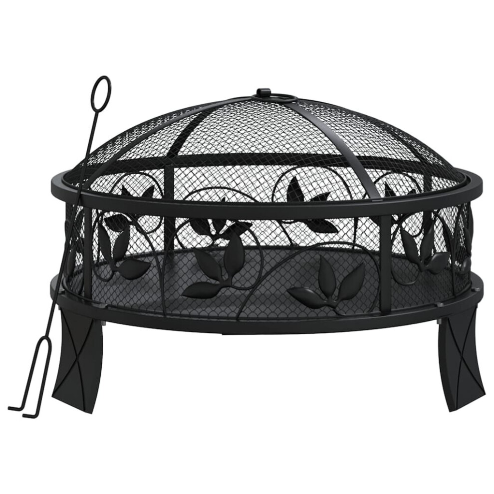 Vidaxl Fire Pit Fire Bowl Outdoor Fireplace Patio Heater With Poker Xxl Steel