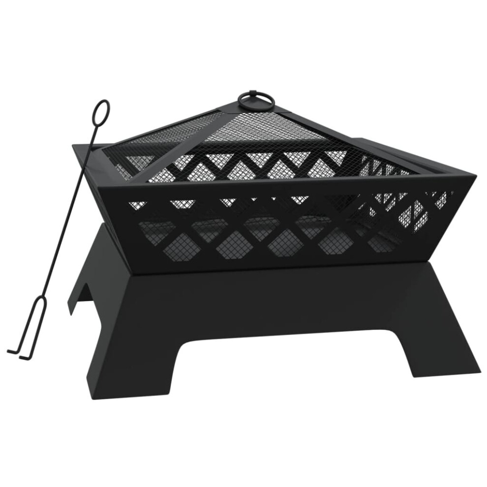 Vidaxl Fire Pit Fire Bowl Outdoor Fireplace Patio Heater With Poker Xxl Steel