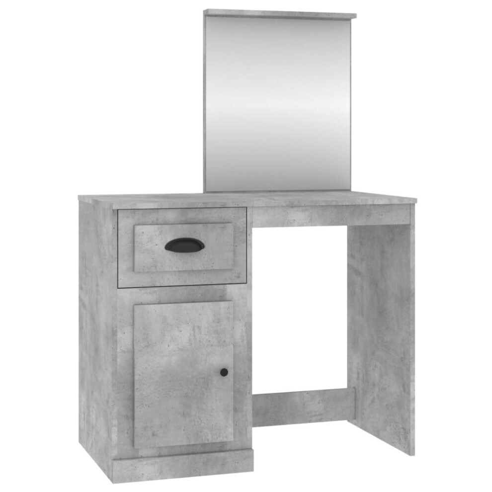 (concrete grey, with mirror) vidaXL Dressing Table Vanity Desk Cosmetic Table Makeup Desk Engineered Wood