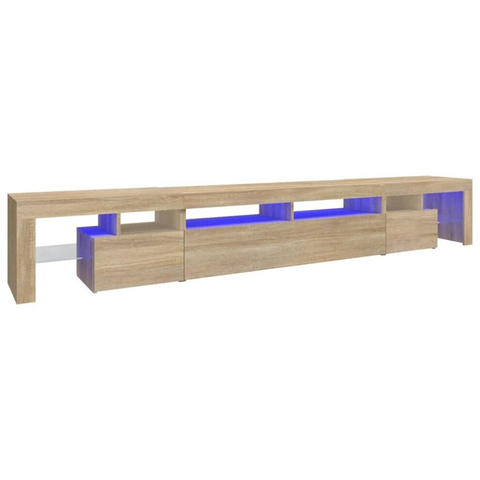 Vidaxl (Sonoma Oak, 260 X 36.5 X 40 Cm) Tv Cabinet With Led Lights Media Unit Tv Stand Tv Unit Hifi Cabinet