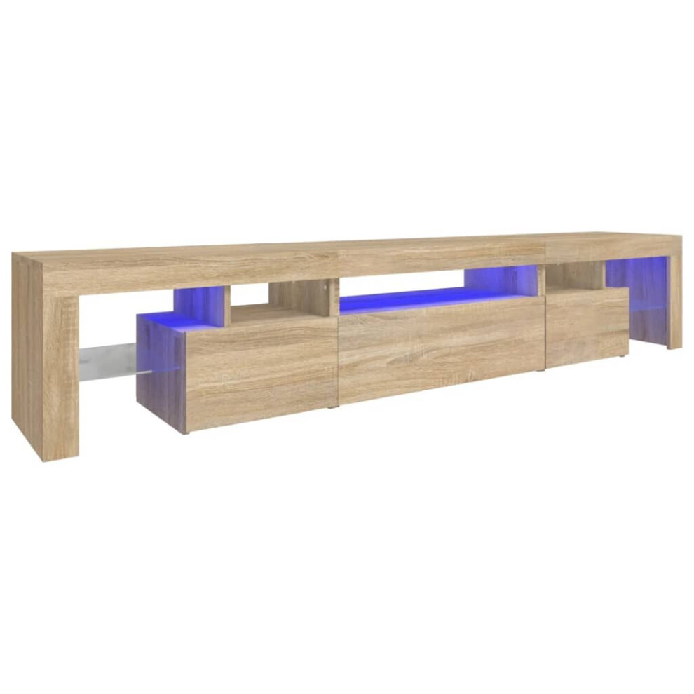 Vidaxl (Sonoma Oak, 215 X 36.5 X 40 Cm) Tv Cabinet With Led Lights Media Unit Tv Stand Tv Unit Hifi Cabinet