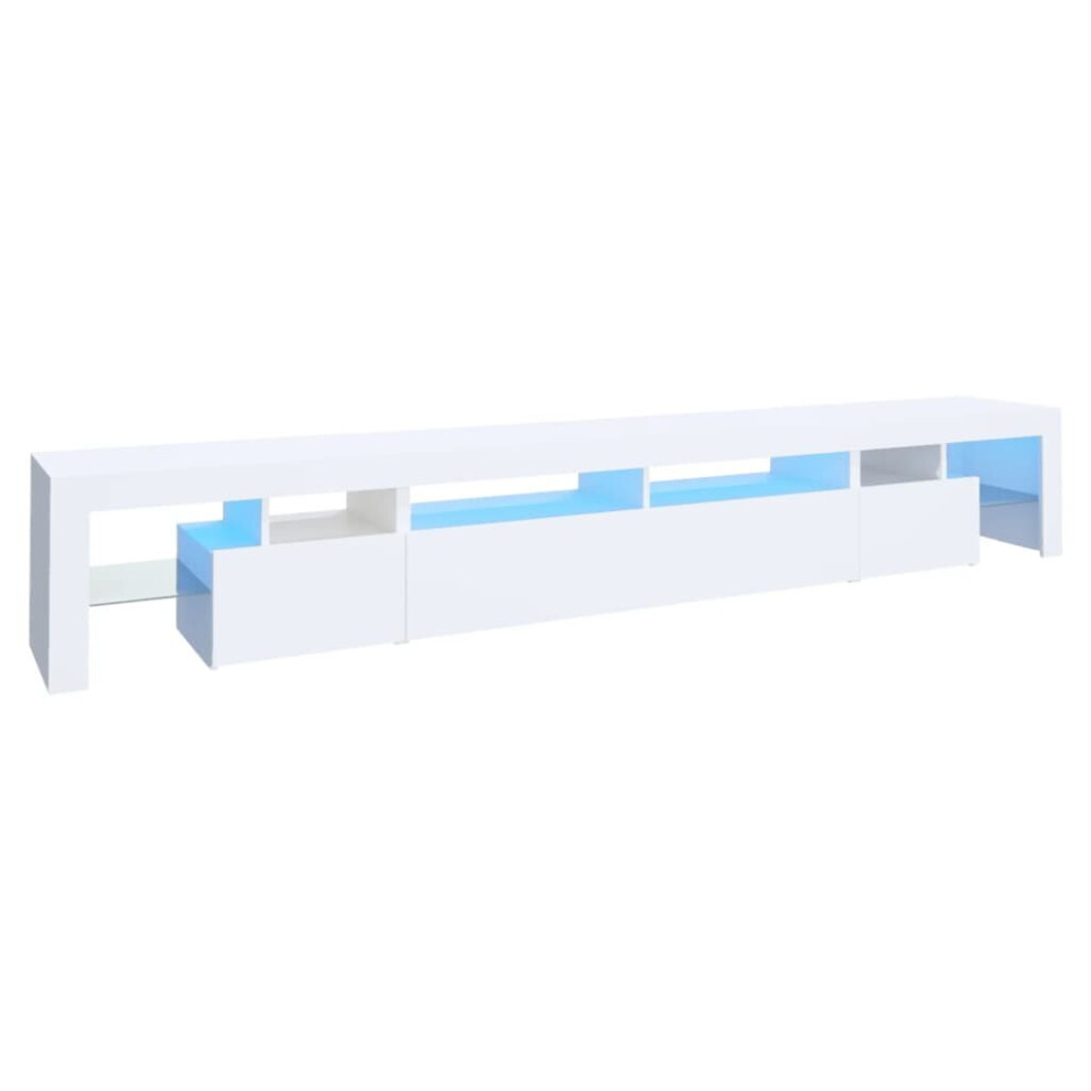 Vidaxl (White, 260 X 36.5 X 40 Cm) Tv Cabinet With Led Lights Media Unit Tv Stand Tv Unit Hifi Cabinet