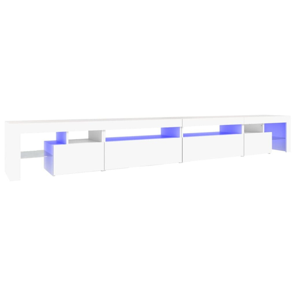 Vidaxl (, 290 X 36.5 X 40 Cm) Tv Cabinet With Led Lights Media Unit Tv Stand Tv Unit Hifi Cabinet White