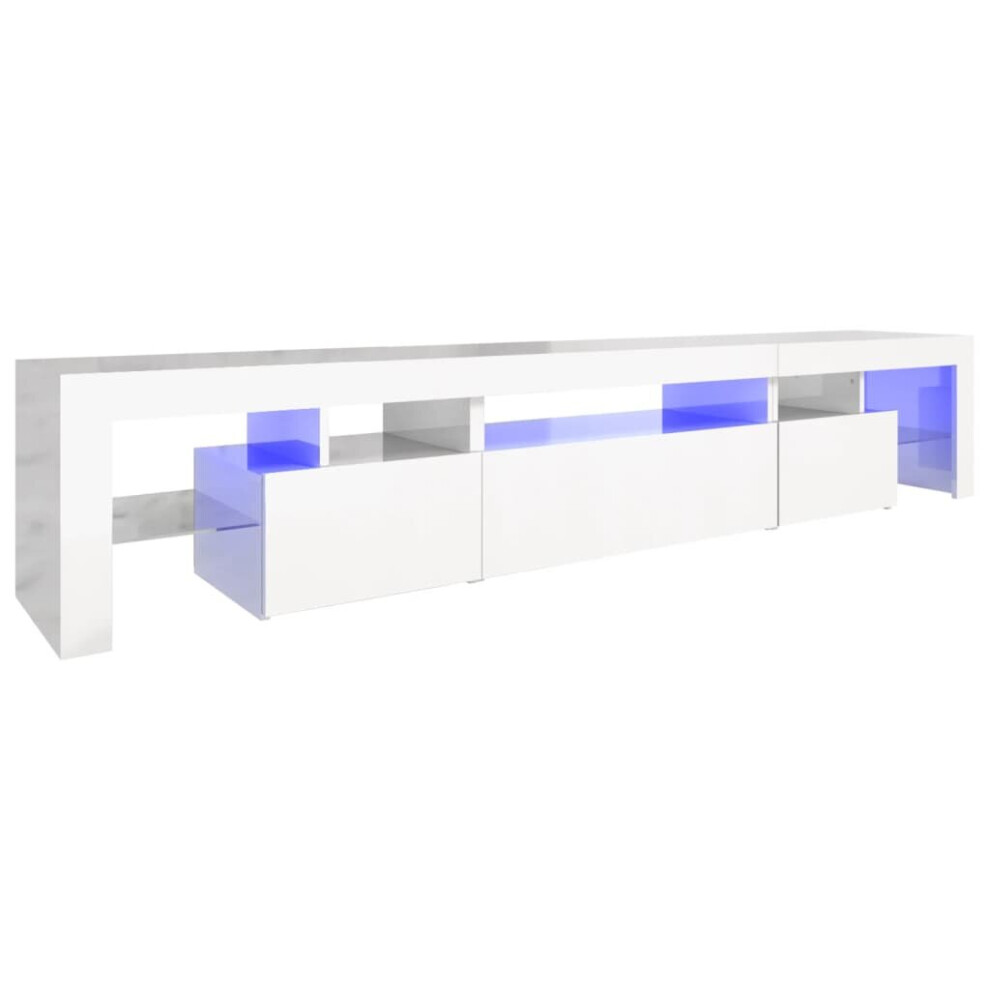 (high gloss white, 215 x 36.5 x 40 cm) vidaXL TV Cabinet with LED Lights Media Unit TV Stand TV Unit Hifi Cabinet