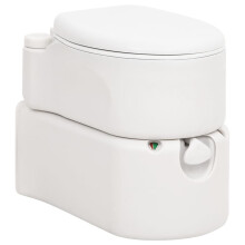 (enamel) vidaXL Integrated Camping Toilet Outdoor Portable Toilet White HDPE and Steel