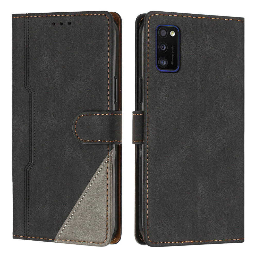 (Black) Case for Samsung Galaxy A41 Leather Flip Case with Card Holders Magnetic Closure Compatible with Samsung Galaxy A41 Cover