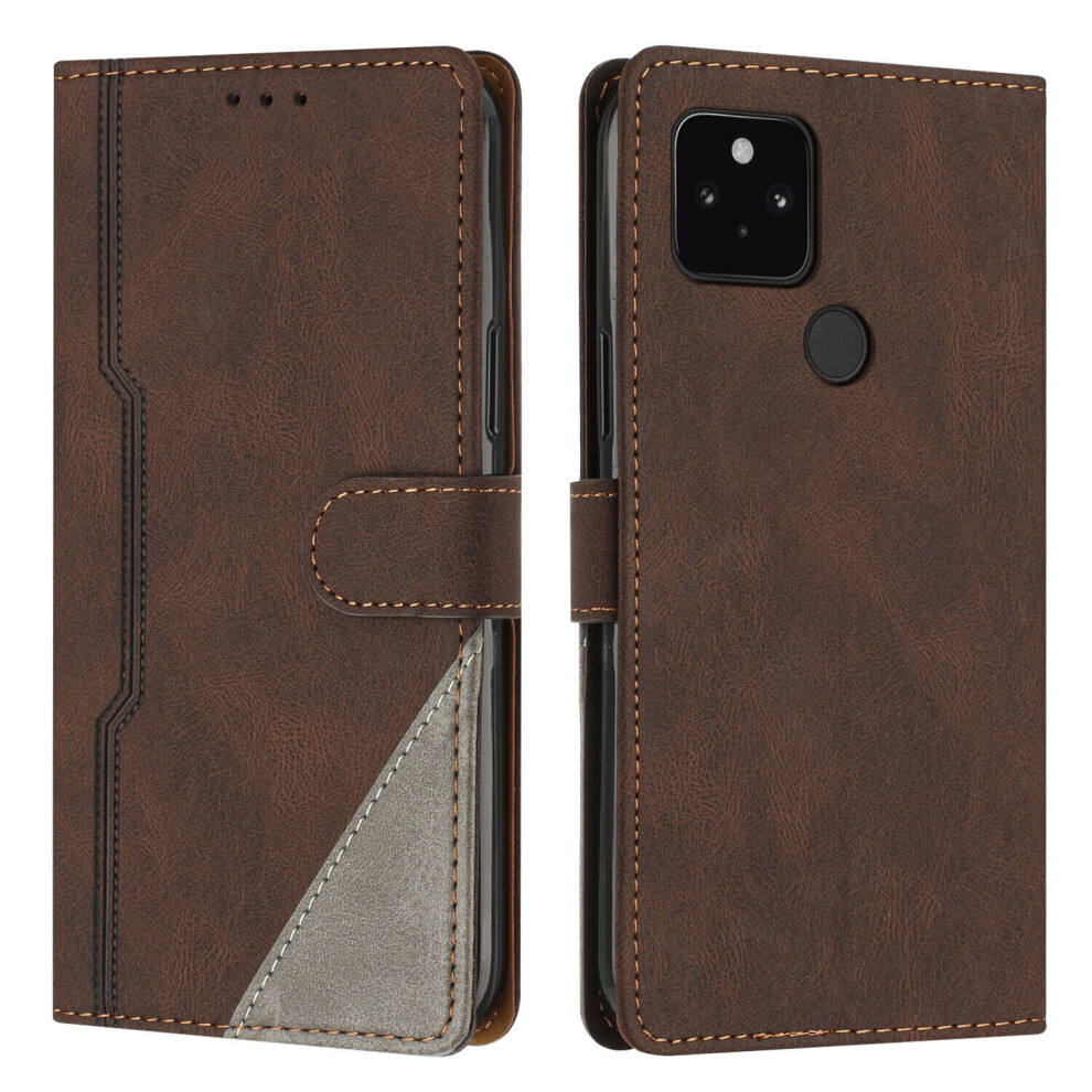 (Brown) Case for Google Pixel 4A 5G Leather Flip Case with Card Holders Magnetic Closure Compatible with Google Pixel 4A 5G Cover