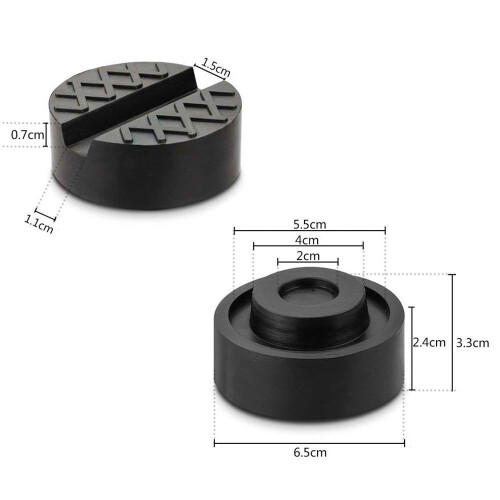 Universal Slotted Rubber Jack Pads Frame 65mm / 2.56" Diameter 2