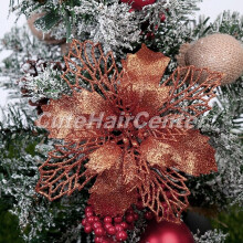 ( Coffee) 25x Christmas Flowers Xmas Tree Decoration Snowflake Ornament for Festival Party