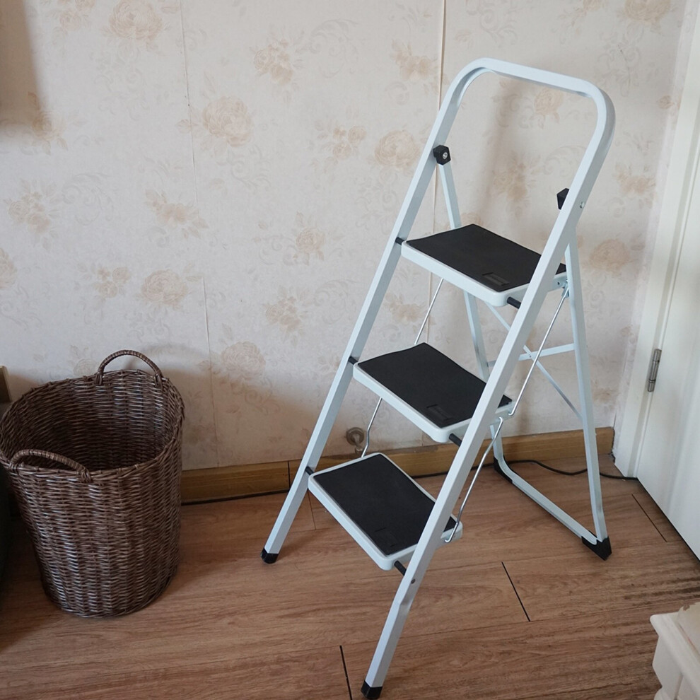 (3 steps) Portable Compact Folding Metal Step Ladder