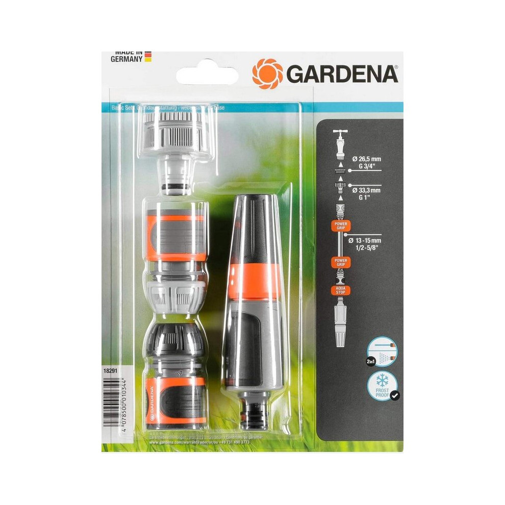 Gardena Original Fitting System for Hose & Taps (4 Pc.)