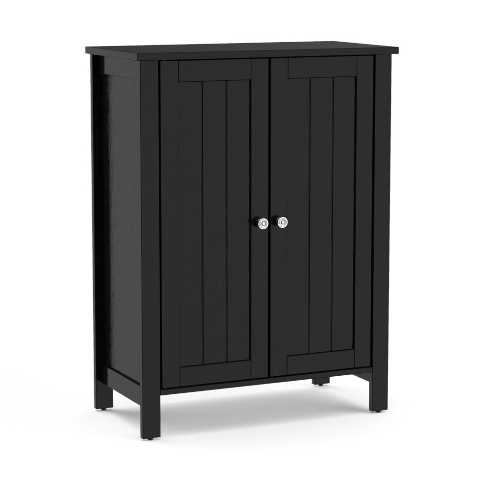 Bathroom Floor Cabinet Free Standing Storage Organizer w/ Double Door
