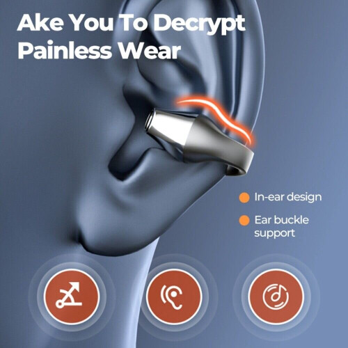 Wireless Bluetooth 5.2 Ear Hook Ear Clip On Ear Bone Conduction Earphone 1