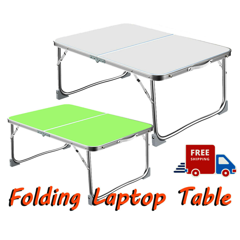 (White) Folding Camping Table, Aluminium Foldable Portable Picnic Table for Outdoor Indoor Kitchen Garden Party Compact Small BBQ Picnic Table, 60x40x