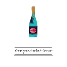 Bubbly Congratulations Greeting Card By The Curious Inksmith Greetings Cards