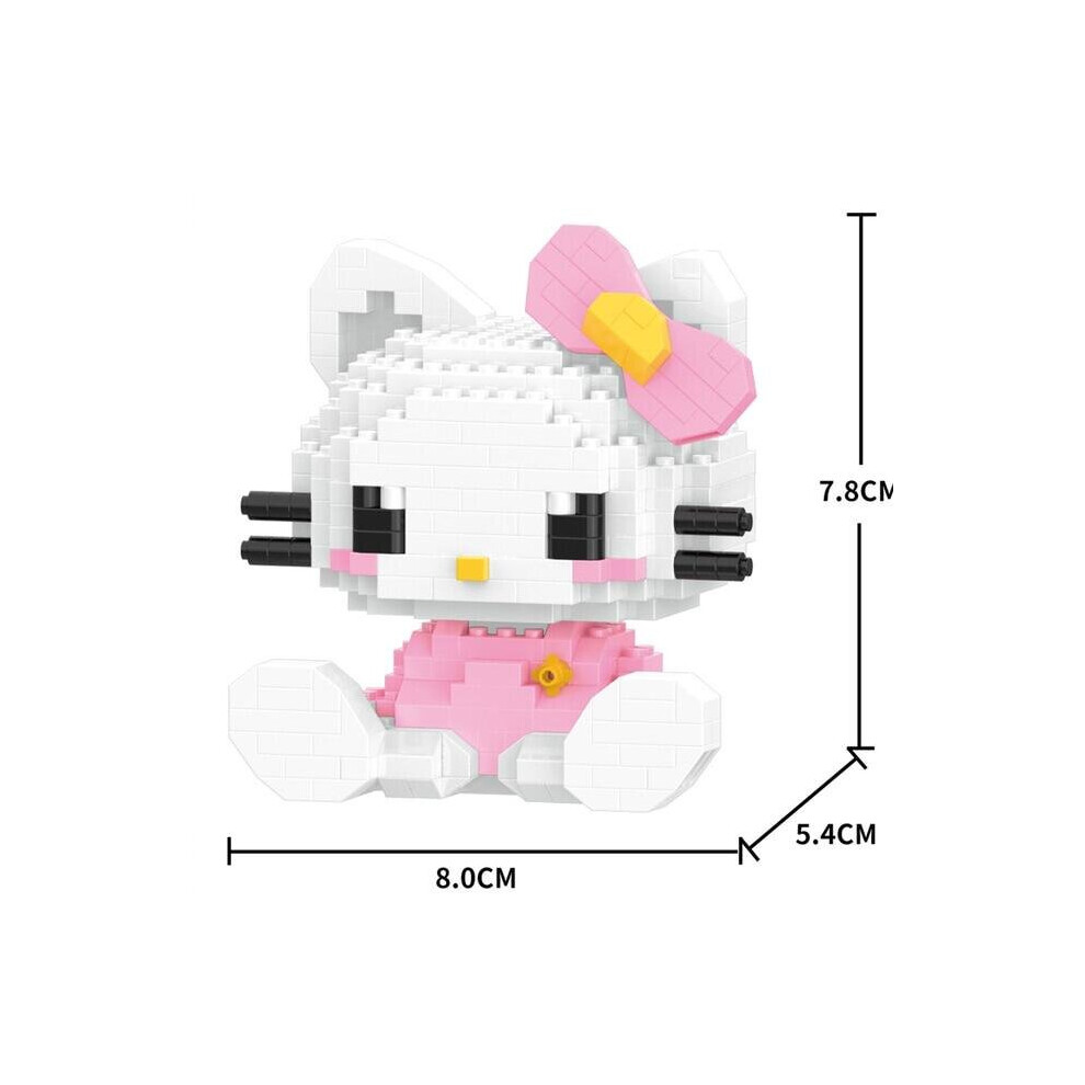 Mengzhituo (Kt Cat 382Pcs) Sanrio Animation Hello Kitty Building Blocks Pink/White