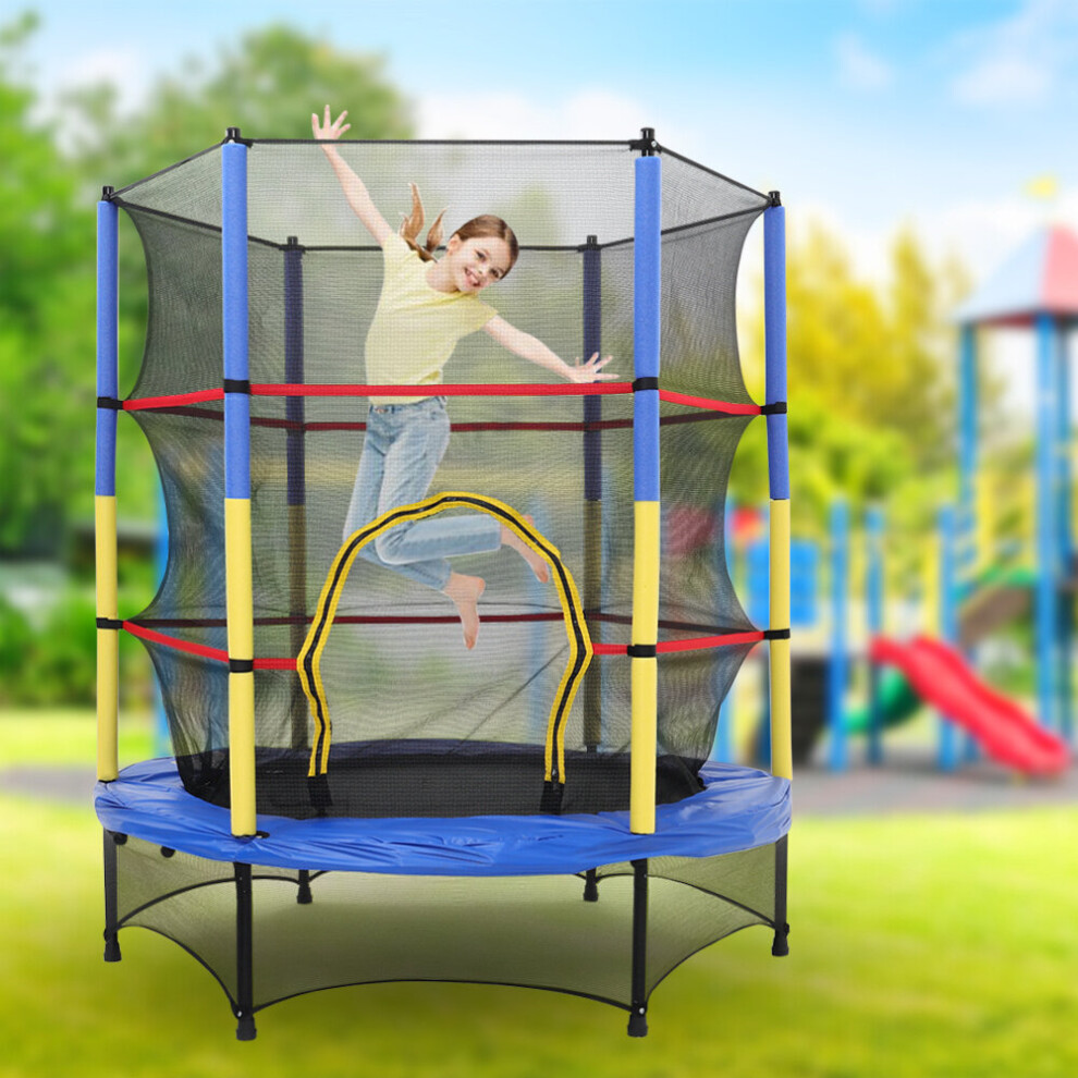 4.5FT Kids Mini Trampoline with Safety Enclosure