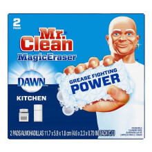 Mr. Clean Magic Eraser Sponge for Kitchen (Pack of 2, 11.7 x 5.9 x 1.8 cm) - Powerful Cleaning Sponges for Stains and Grime Removal