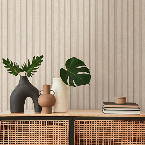 AS Creation AS Creation Wooden Slats Panel Wallpaper Beige 39109-6 1