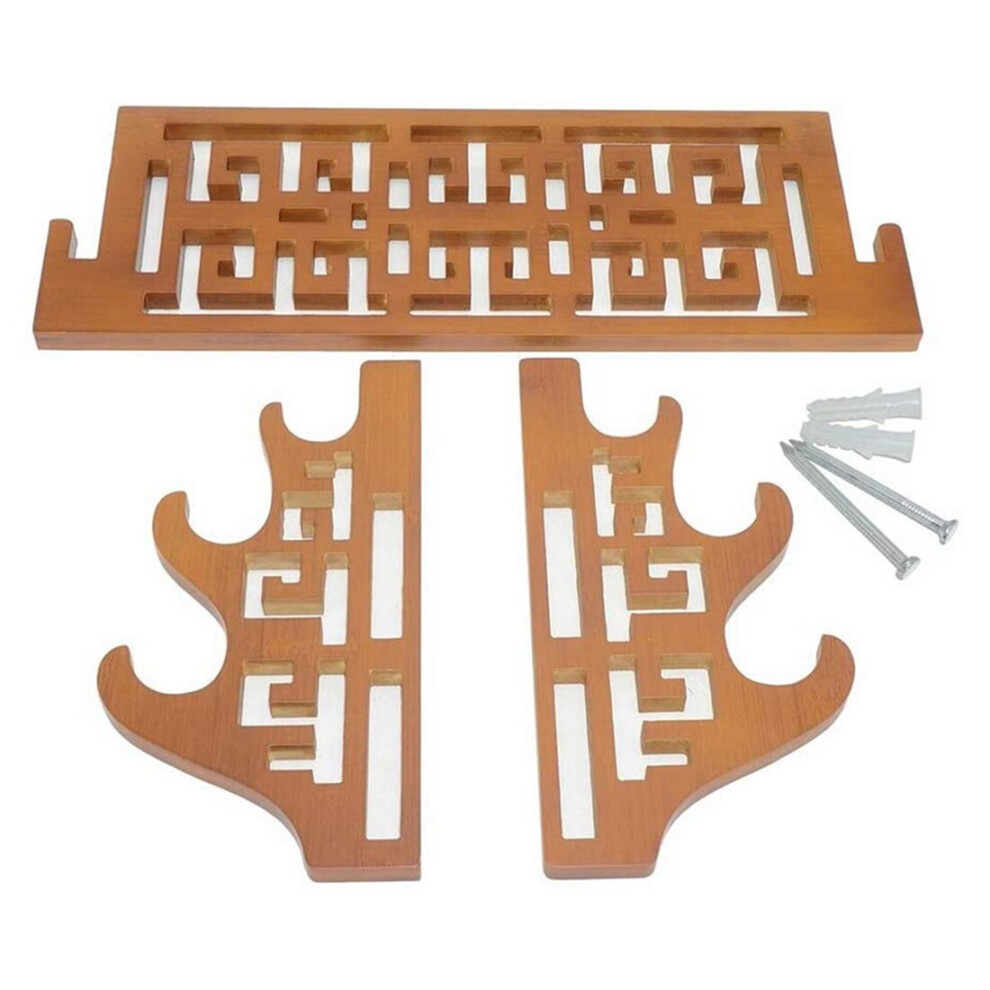3 Tier Bamboo Sword Holder Wall Mount Display Stand Samurai Sword Rack Hanger For Katana Wakizashi Tanto Genji On