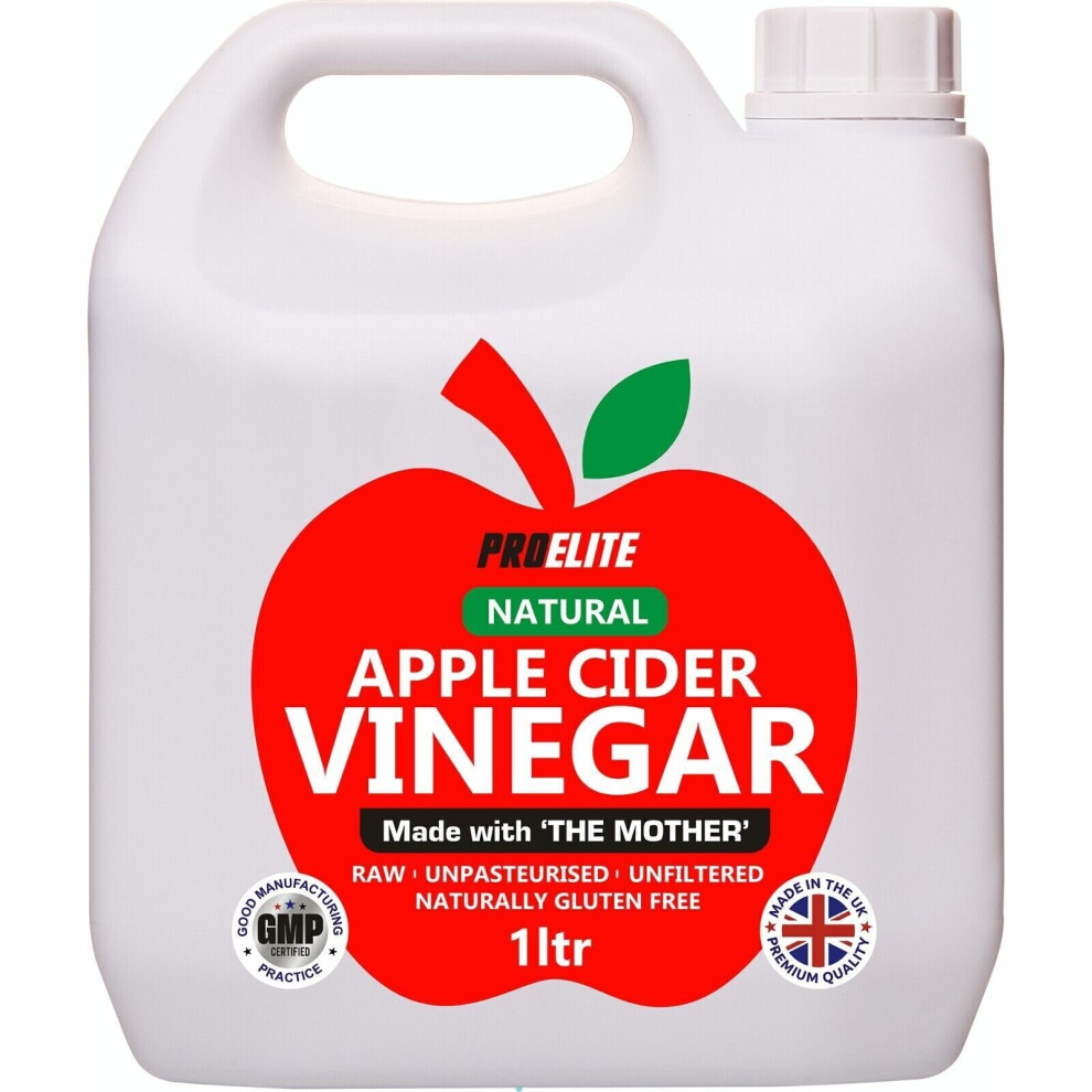 Proelite (1 Litre) Mother Apple Cider Vinegar Raw Weight Loss Detox