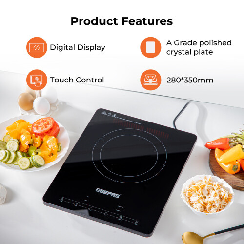 GEEPAS Geepas 2000W Digital Induction Hob, Single Ultra-thin Induction Cooker 1
