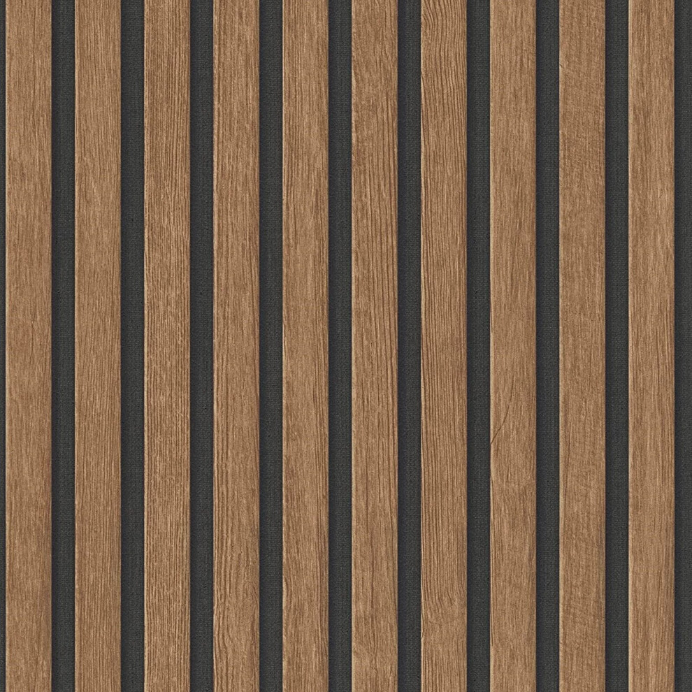 As Creation Wooden Slats Panel Wallpaper 39109-8 Brown/Black