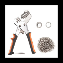 Grommet Tool Kit Eyelet Kit - Grommet Punch Set Including 500Pcs 3/8 Inch Grommets for Fabrics,Canvas,Tarpaulin,and More