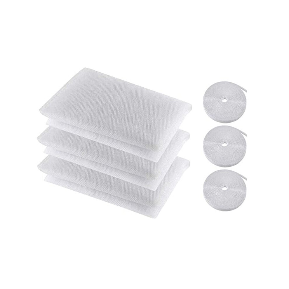Mosquito Net For Window, 3 Pcs Fly Window Screen Mesh Insect Netting Mosquito Protector And 3 Rolls Self-Adhesive Tapes 4762746485225