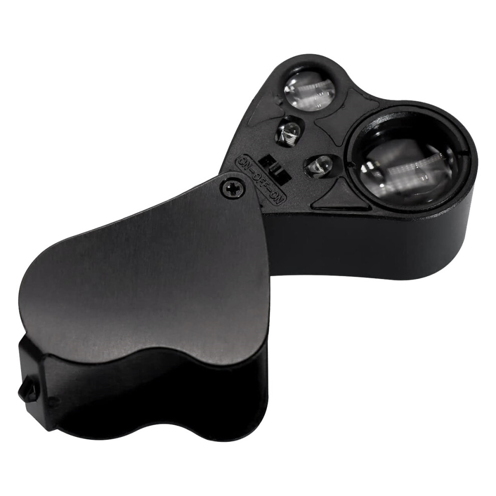 Jojomino 30X 60X Illuminated Jewelers Loupe Magnifier, Foldable Jewelry Magnifier, Magnifier With Bright Led Lighting For Gems