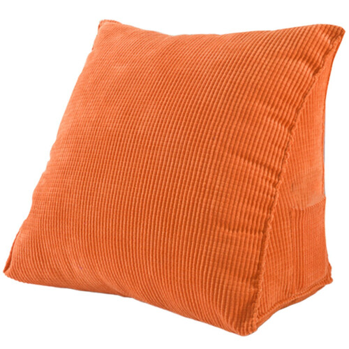 Solid Color Reading Backrest Cushion Wedge Pillow Thick Corduroy Lumbar Back Pad 1