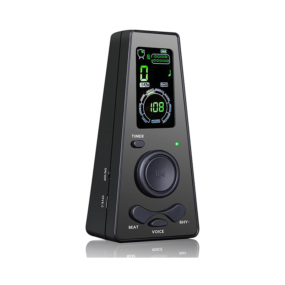 Electronic Metronome Digital Metronome Universal Metronome for Piano Metronome for Guitar Violin Drum,Black