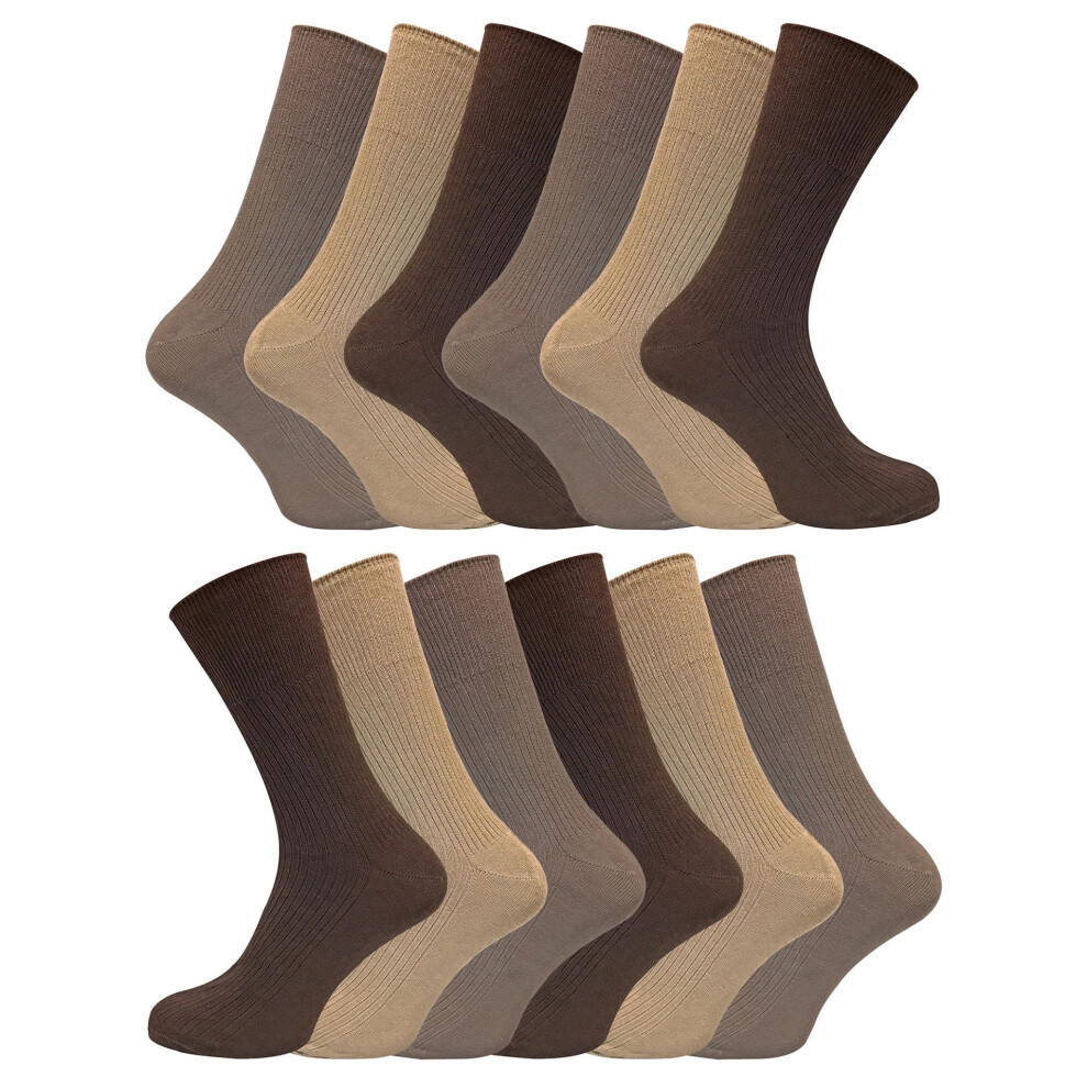 (TSFD03, 6-11 UK) 12 Pair Mens 100% Cotton Diabetic Friendly Socks-image-OPC-PBPZGJ9-NEW