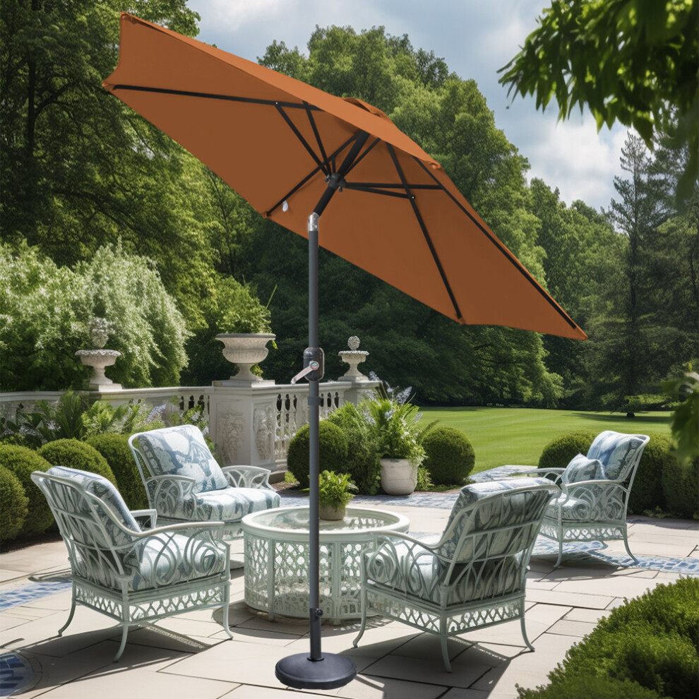 Green Bay (Coffee) Greenbay 2.5M Round Garden Parasol Umbrella Patio Outdoor Sun Shade Crank Tilt