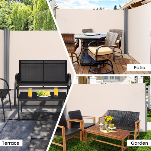 Costway (1.8x6M) Retractable Folding Side Awning Screen Garden Privacy Divider 2