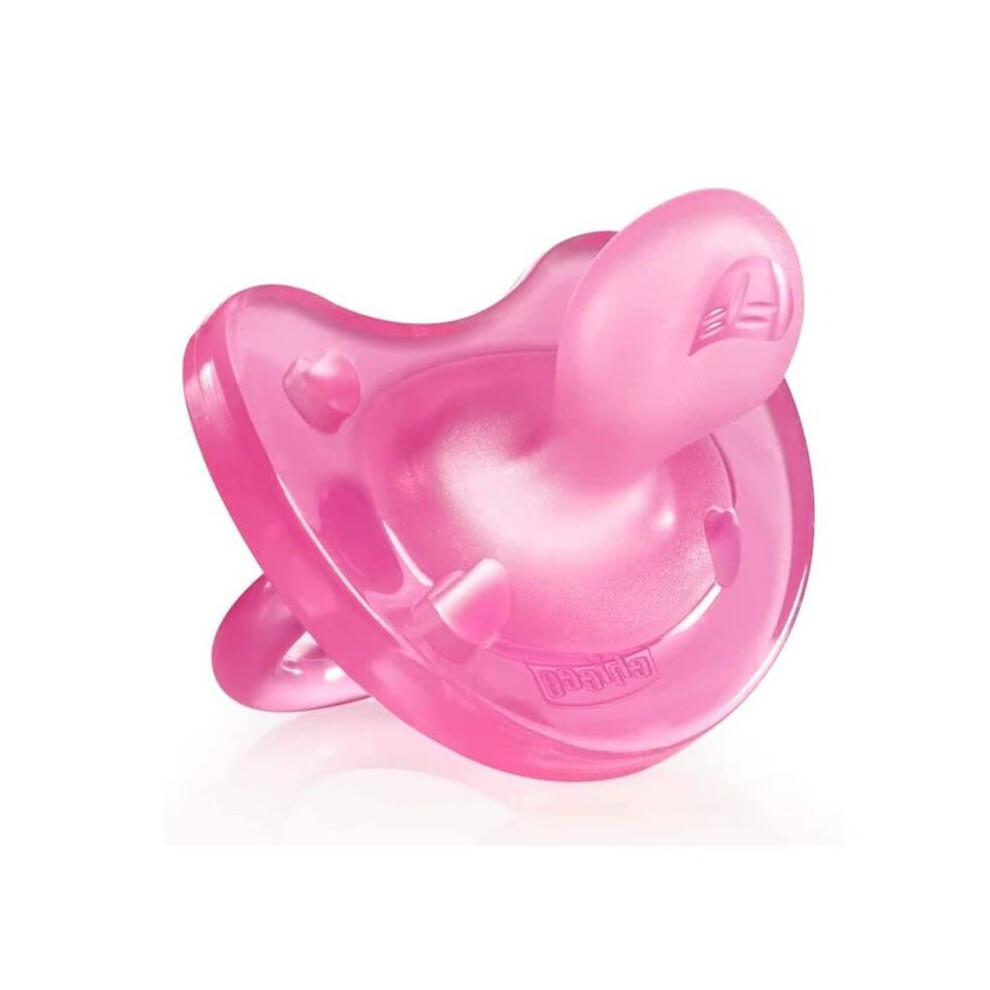 Pink Chicco Physio Forma Soft Sense Silicone Soother For 16-36 Months Baby