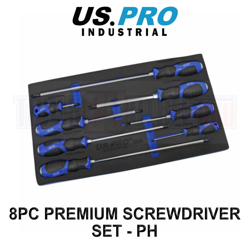 Us Pro Industrial 8Pc Premium Screwdriver Set Phillips, Ph Screwdrivers 4546 5060848155534