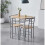 MCC (NATURAL) Dining Table and Chairs Set Metal Wood Effect Kitchen Table Dining Chairs Barley 2