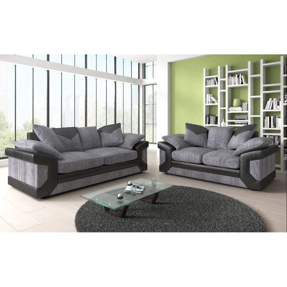 (3 + 2 Set) Enzo Jumbo Cord sofa Suite Grey 3 + 2 Set