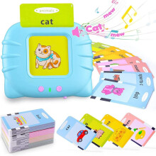 (Blue) Talking Flash Cards For Toddlers Preschool Words Learning Cards Toy For Kids