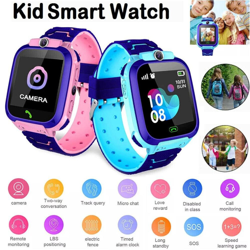 (Pink) Kids Smart Watch Camera SIM GSM SOS Call Phone Game Watches Best Children Gift