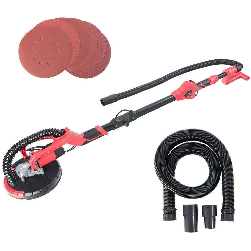 AREBOS Long-Neck Sander Standard (710 watt, Ø 225 mm, Speed Control, Telescopic Rod, Suction System, swiveling Head, 6 Sanding Discs Included).