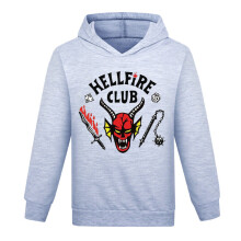 (13-14 Years, Grey) Kids Stranger Things Long Sleeve Pullover Winter Sweatshirts Hooded Pullover Casual Tops