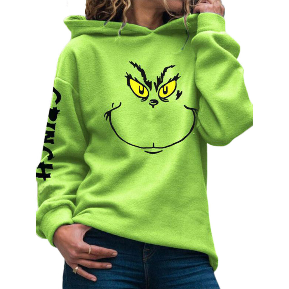 (XL) Womens Christmas How The Grinchs Stole Hoodie Hooded Sweatshirt Winter Pullover Long Sleeve Tops