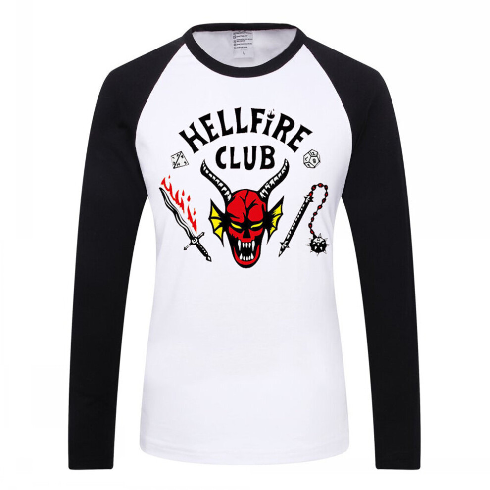 (7-8 Years) Kids Boys Long Sleeve Tops Stranger Things Season 4 Hellfire Club T-Shirts Autumn Pullover