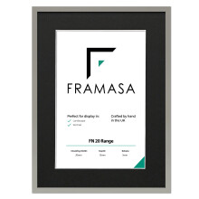 (Grey Frame Black Mount, 6x4 Pic (8x6 Frame)) Thin Matt Picture Frames Grey Photo Frames Poster Frames With Black, White or Ivory Mounts