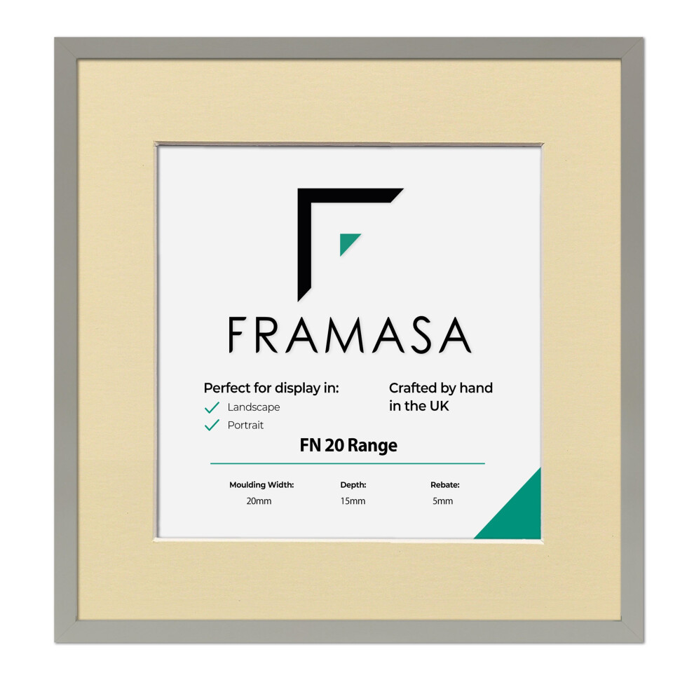 (Grey Frame Ivory Mount, 10x10 Pic (12x12 Frame)) Thin Matt Picture Frames Grey Photo Frames Poster Frames With Black, White or Ivory Mounts-image-OPC-P76C8JQ-NEW