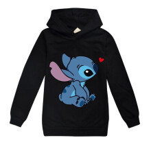 (11-12 Years, Black) Disney Lilo and Stitch Hoodies Hooded Jumper Tops Long Sleeve Pullover Top Sweatshirt Kids Boys Girls Christmas Gift