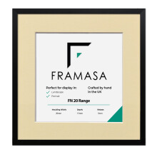 (Black Frame Ivory Mount, 5x5 Pic (7x7 Frame)) Thin Matt Picture Frames Black Photo Frames Poster Frames With Black, White or Ivory Mounts