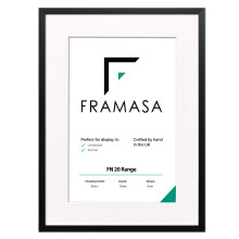 (Black Frame White Mount, A4 Pic (A3 Frame)) Thin Matt Picture Frames Black Photo Frames Poster Frames With Black, White or Ivory Mounts